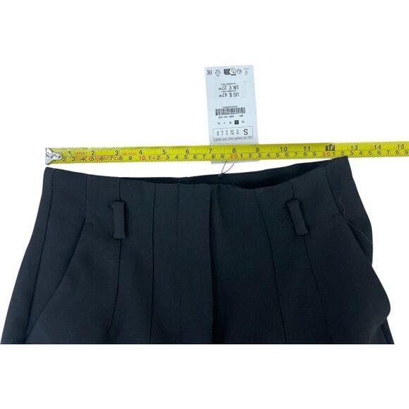 Zara Womens High Waisted Pants Trousers Ankle S Black 9490/590 NWT no belt - Picture 12 of 15